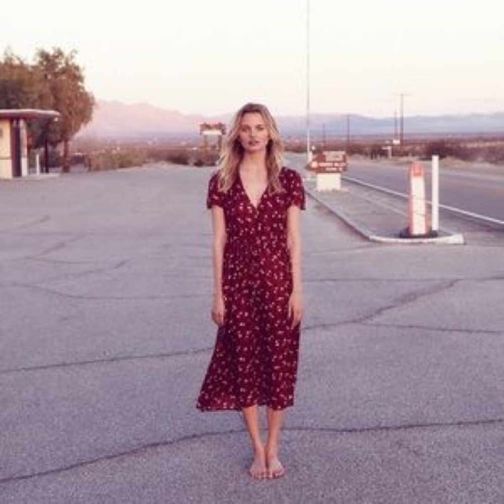 Christy Dawn- Red floral dawn dress